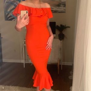 Off-the-shoulder Red Dress